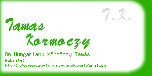 tamas kormoczy business card